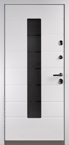 Дверь Аликанте цвет серый графит ral7043/белый 890х2050 мм фото 2