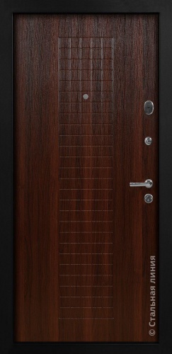 Дверь Омега-М цвет черный/орех темный 860х2050 мм фото 2