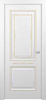 Межкомнатная дверь Zadoor ПГ Венеция Тип1 Белый Декоративная Патина Золото