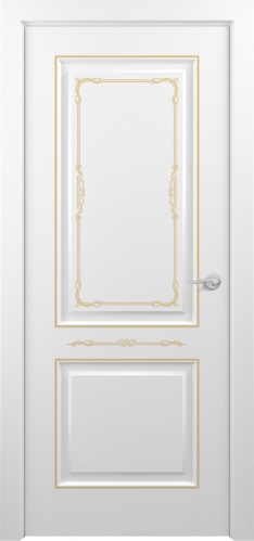 Межкомнатная дверь Zadoor ПГ Венеция Тип1 Белый Декоративная Патина Золото