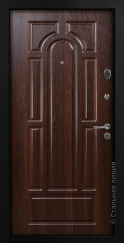 Дверь Петр-М цвет черный/орех темный 860х2050 мм фото 2
