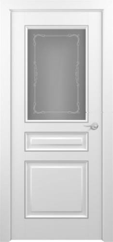 Межкомнатная дверь Zadoor ПО Ампир Тип1 Белый Патина Серебро