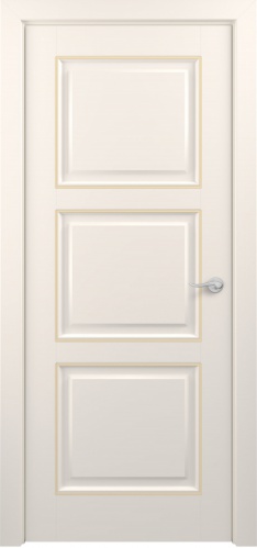 Межкомнатная дверь Zadoor ПГ Гранд Тип1 Жемчужно-перламутровый Патина Золото